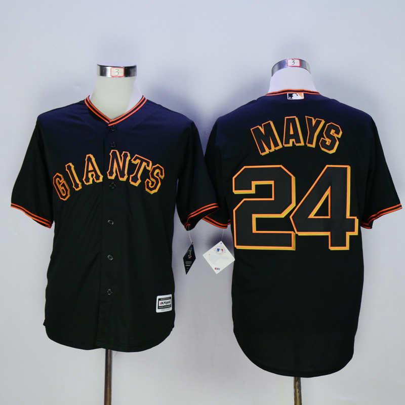 Men San Francisco Giants 24 Mays Black MLB Jerseys